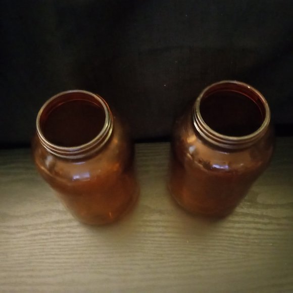 LOT OF 2 - Vintage Duraglas Amber Medicine Jar Glass Bottle - Picture 5 of 5